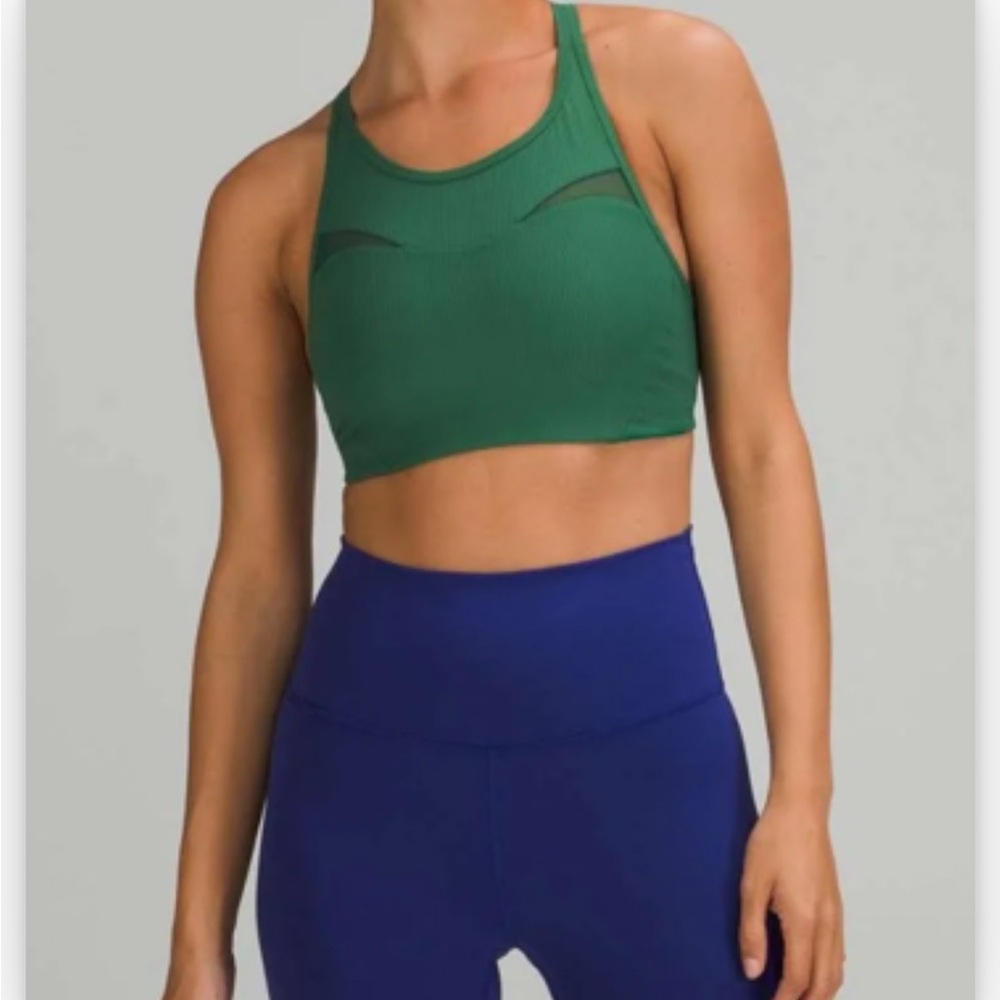 Lululemon Evergreen Ribbed Mesh Sports Bra